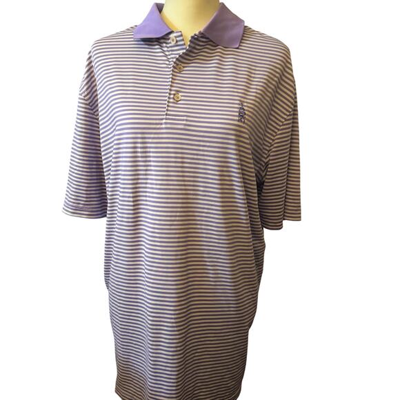 Peter Millar Summer Comfort Performance Polo, Purple & White, Size XL - Picture 2 of 6